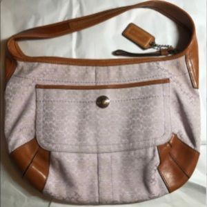 Light Purple Signature Canvas Coach Purse